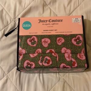 Juicy Couture Pink Heart Queen Sheet Set